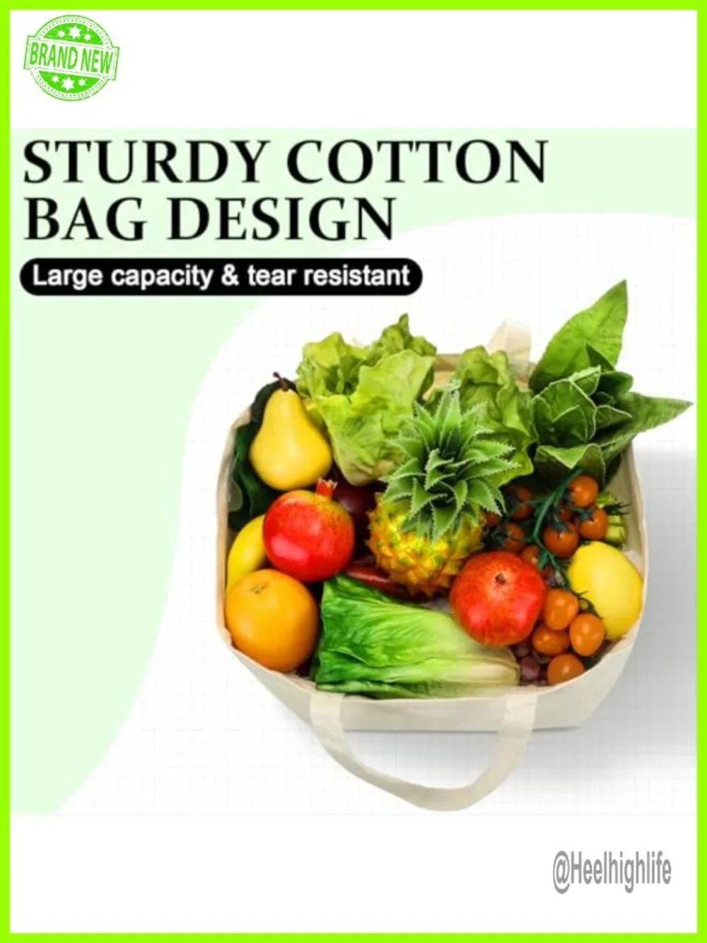Canvas Grocery Shopping Tote Bag Large Reusable 24-Pack